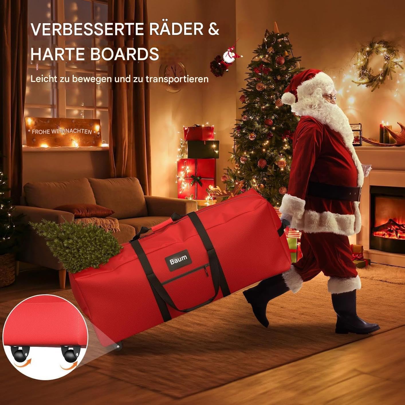 Borsa Per Albero Di Natale Borsa Impermeabile Con Cerniera Per Decorazioni | Borsa Albero Di Natale Con Ruote Per Esterno Cucina Camera Da Garage Trasloco Imballaggio Campeggio