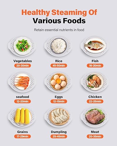 Miniatura 3 de GDOR Vaporizador eléctrico de 3 niveles para cocinar, vaporizador de verduras de 800 W para cocción simultánea rápida, apto para lavavajillas,