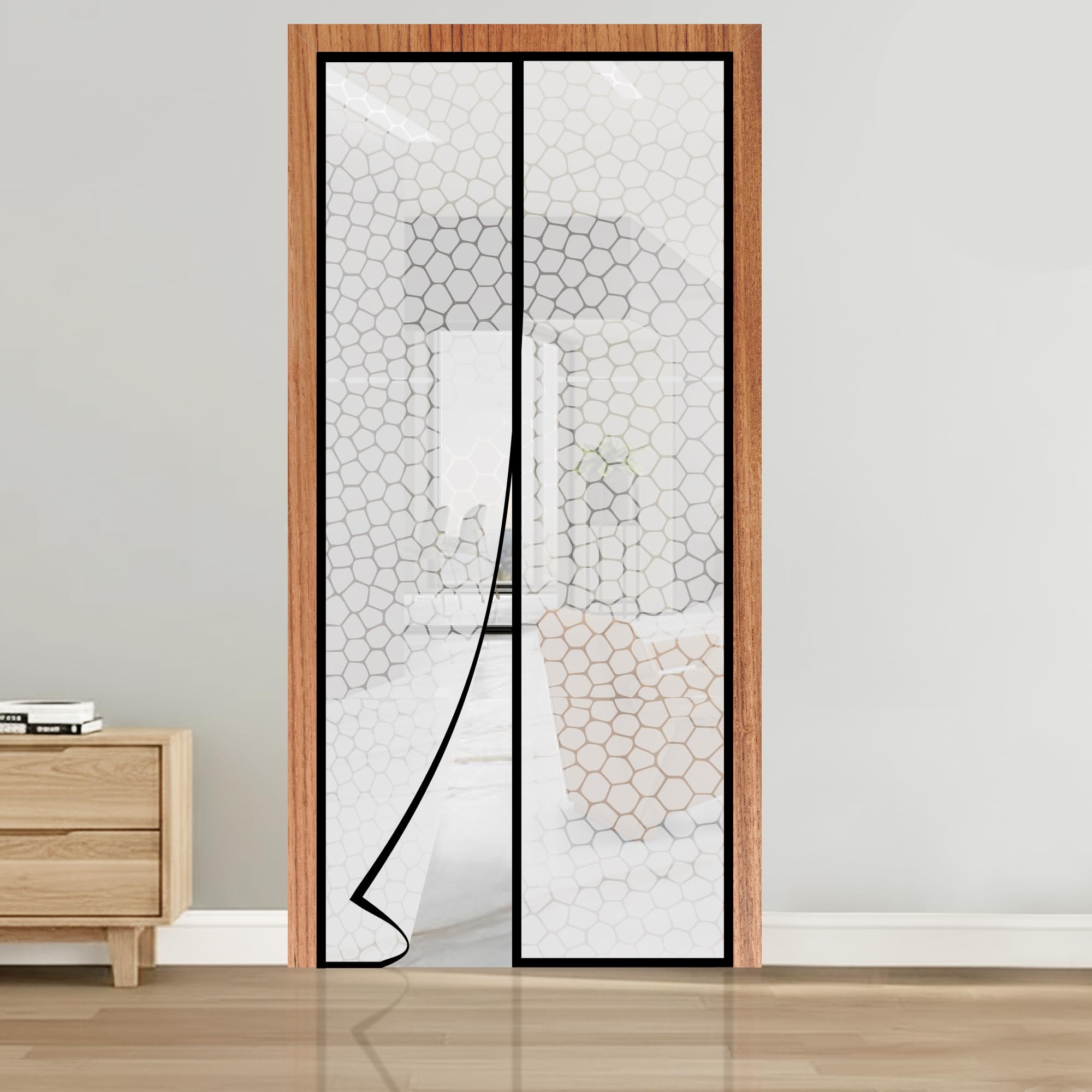 AC Curtain Magnetic by Classic Mosquito Net|Thermal Insulated Screen|Translucent Bubble Design|Insect,Pest,Pollen & Pollution Control|Privacy&Dust Shield for Door & Home,Energy Saving(Size 210x100cm)-image-23