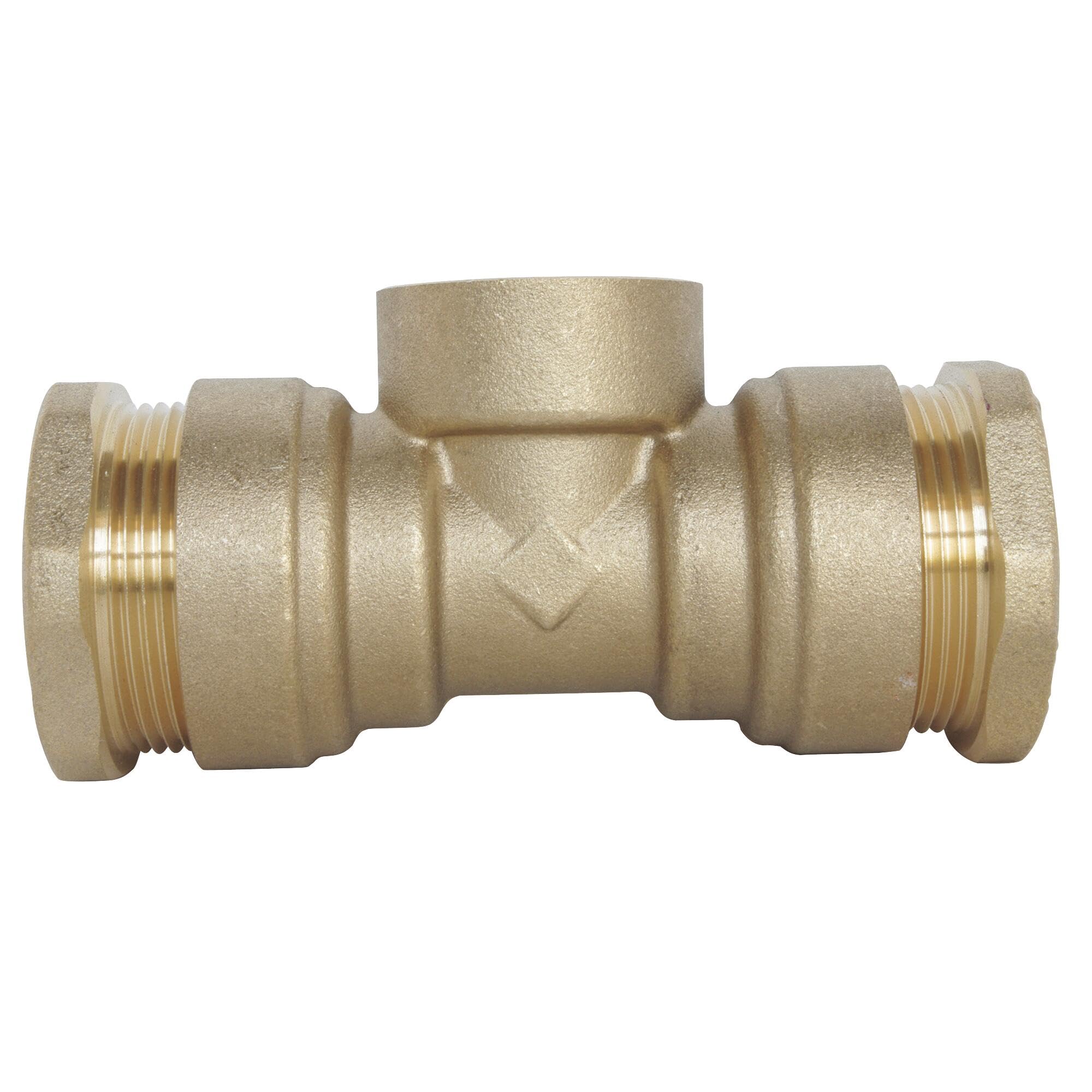 SOMATHERM FOR YOU, Raccord Té Femelle 1"1/4 pour tube PE Ø40 mm - Laiton résistant - Pression 20 bars - Température -10°C à +80°C - Joint torique EPDM - Norme ACS - Garantie 5 ans | Créez facilement une dérivation sur votre tube PE grâce à ce té à détromp