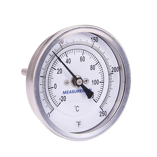 Miniatura 17 de MEASUREMAN Olla Completamente de Acero Inoxidable, Hervidor, Termómetro de Dial Bimetálico para Elaboración de Cerveza, 3 Pulgadas de Dial, Vástago