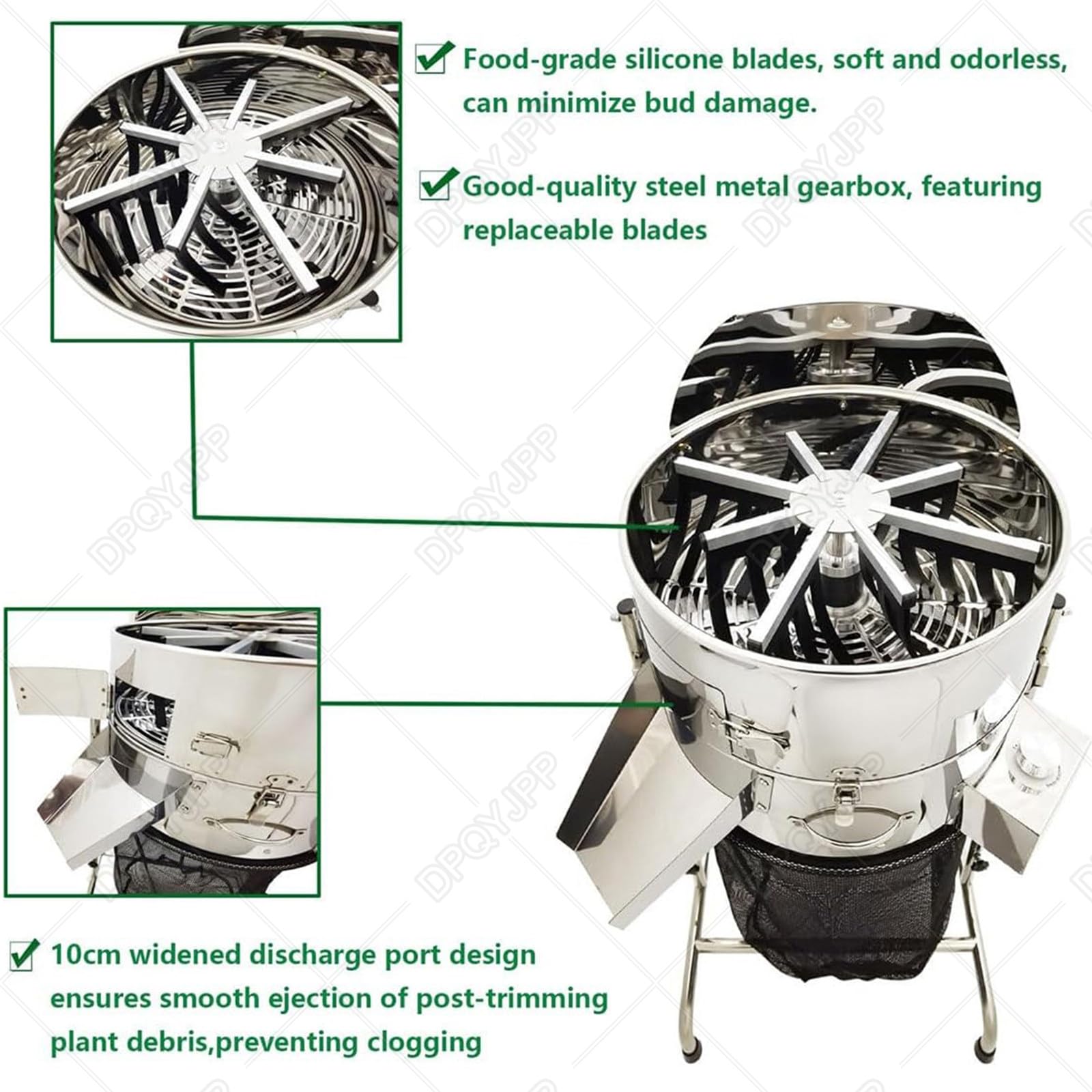 Cortadora eléctrica de hojas de brotes de 60 W, cortadora de plantas de acero inoxidable, cuchillas de grado alimenticio para hierbas, romero, menta, cilantro