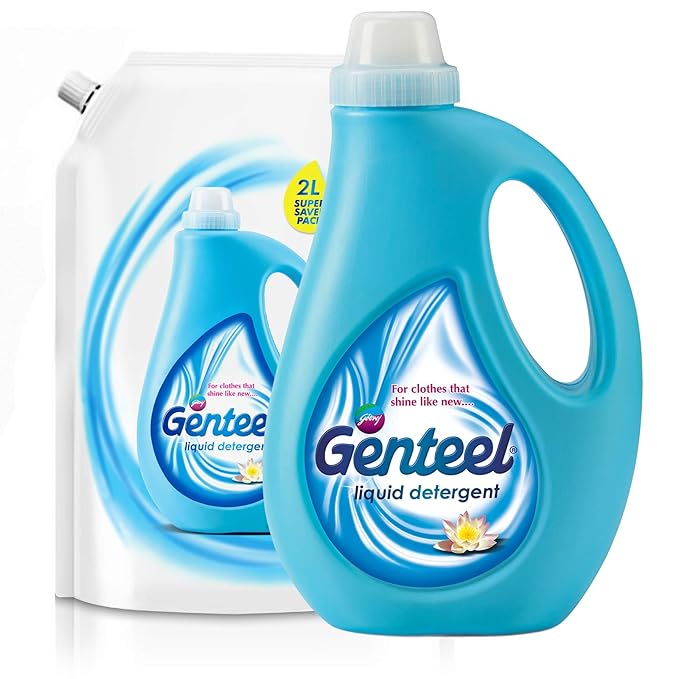 Genteel Liquid Detergent for Bucket & Machine Wash, No Soda Formula