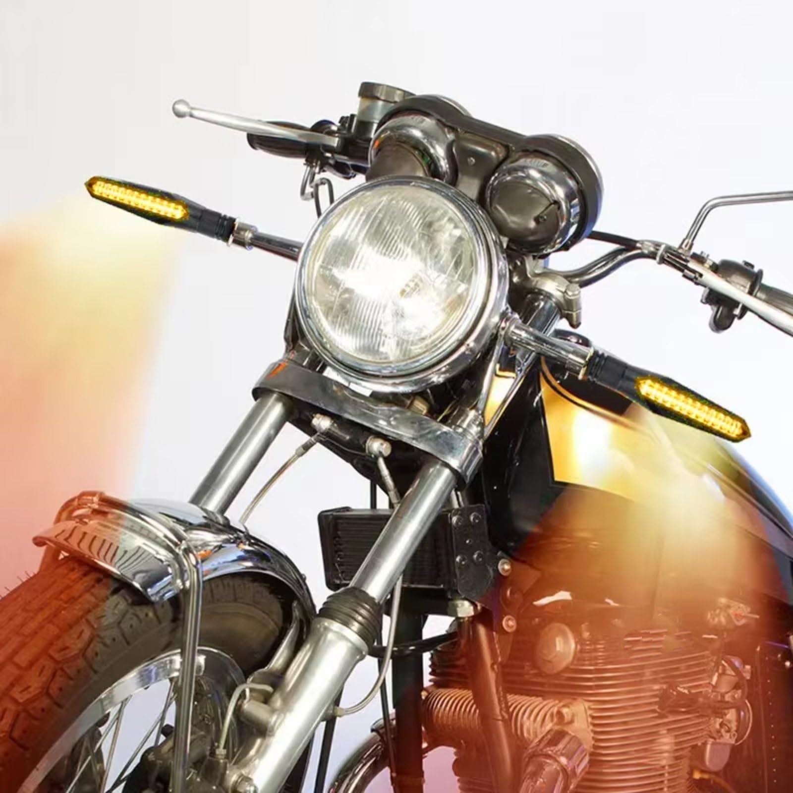 Luci Direzione Motociclette Indicatori Direzione 12V Indicatori Direzione Universali Motociclette Indicatori Di Direzione Lampeggianti Accessori Indicatori Moto(4Pcs-Steady Light)