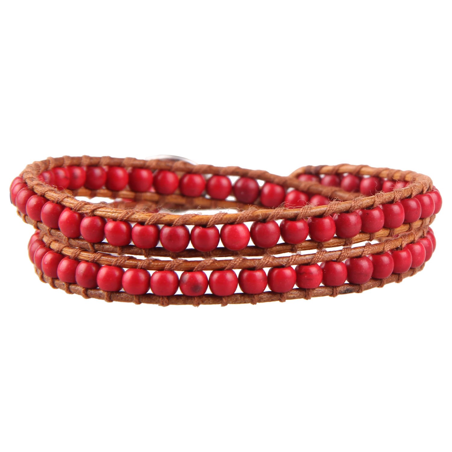 KELITCH Minimalistisch Damen Perlen Wrap Armband Natürliche
