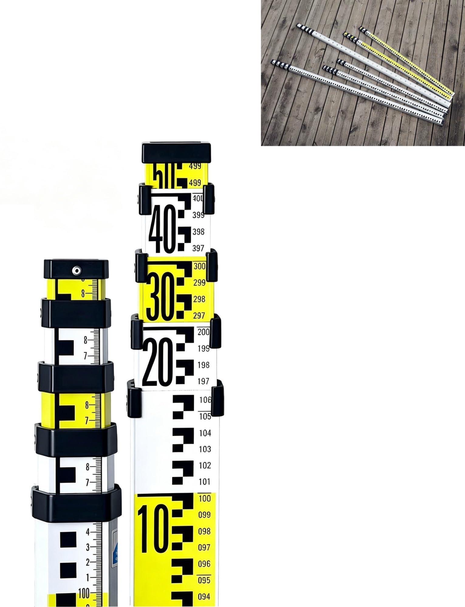 Bastón telescópico de Aluminio para topografía y construcción.