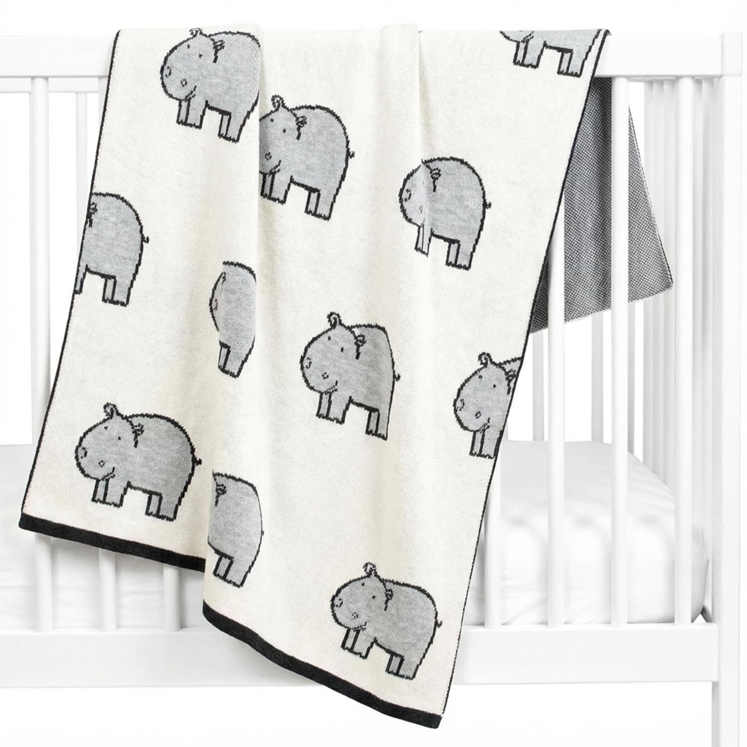 Couverture plaid en coton bio Sevira Kids Hippo pour envelopper bébé de tendresse