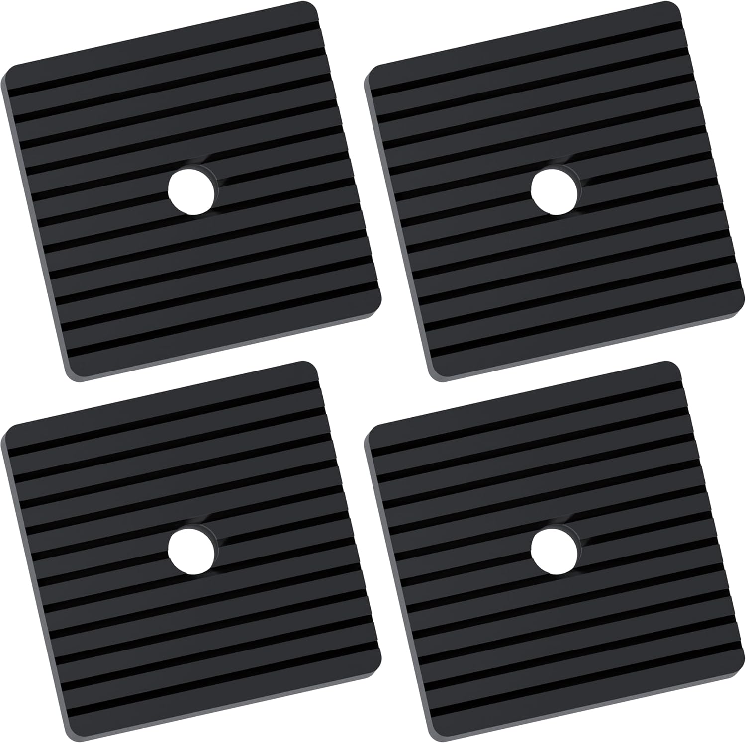 4 Pack Shock pad 4" x 4" x 1" Fits air Compressor or Equipment Solid Rubber,Generator, Washing Machine,Treadmill, HVAC Washer Dryer