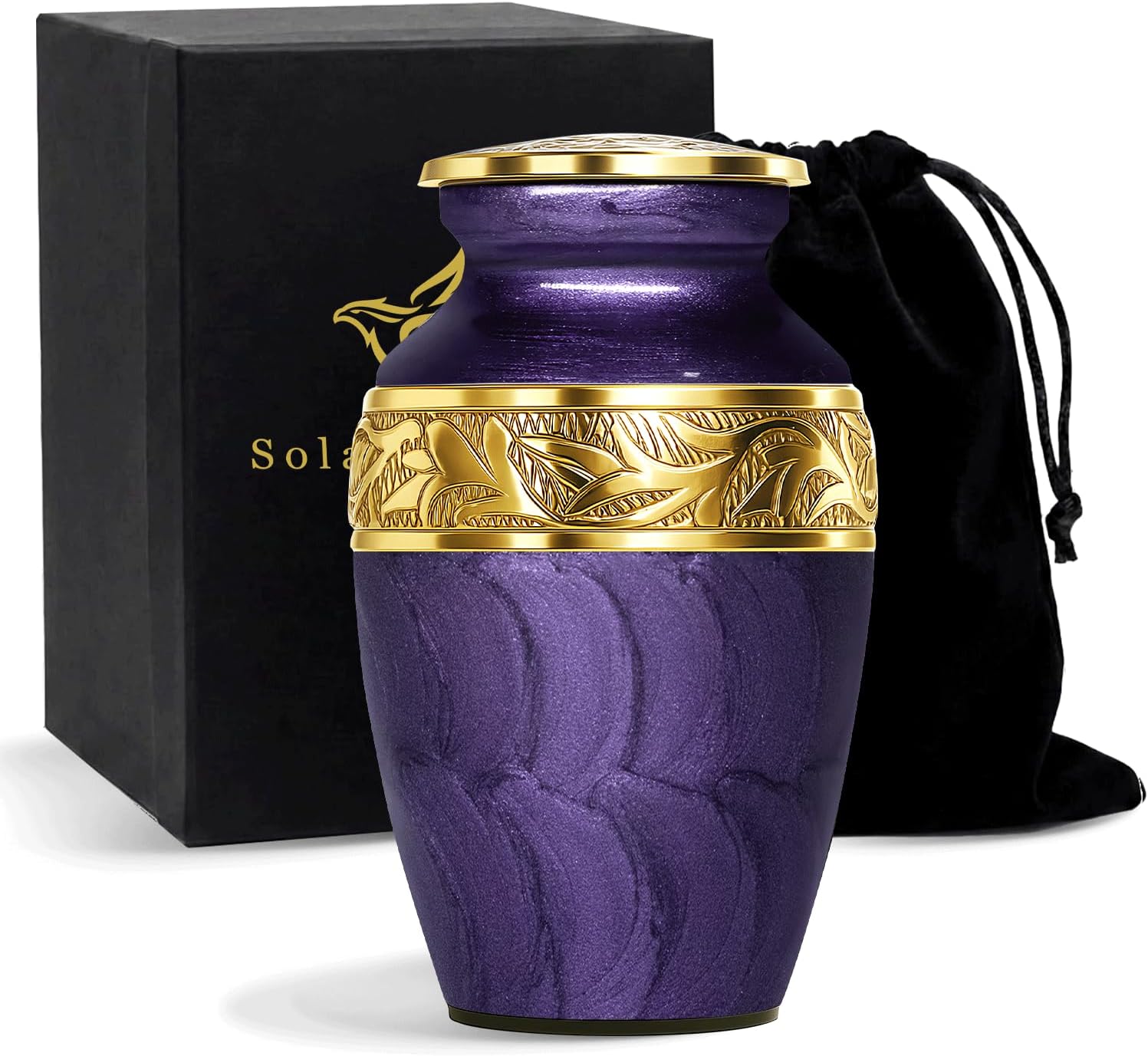 Solace Forever Small Urns for Human Ashes - Decorative Mini Memorial Urn for Women & Men - Lavender Purple Urn for Ashes - Personal Remembrance Urn for Your Loved Ones