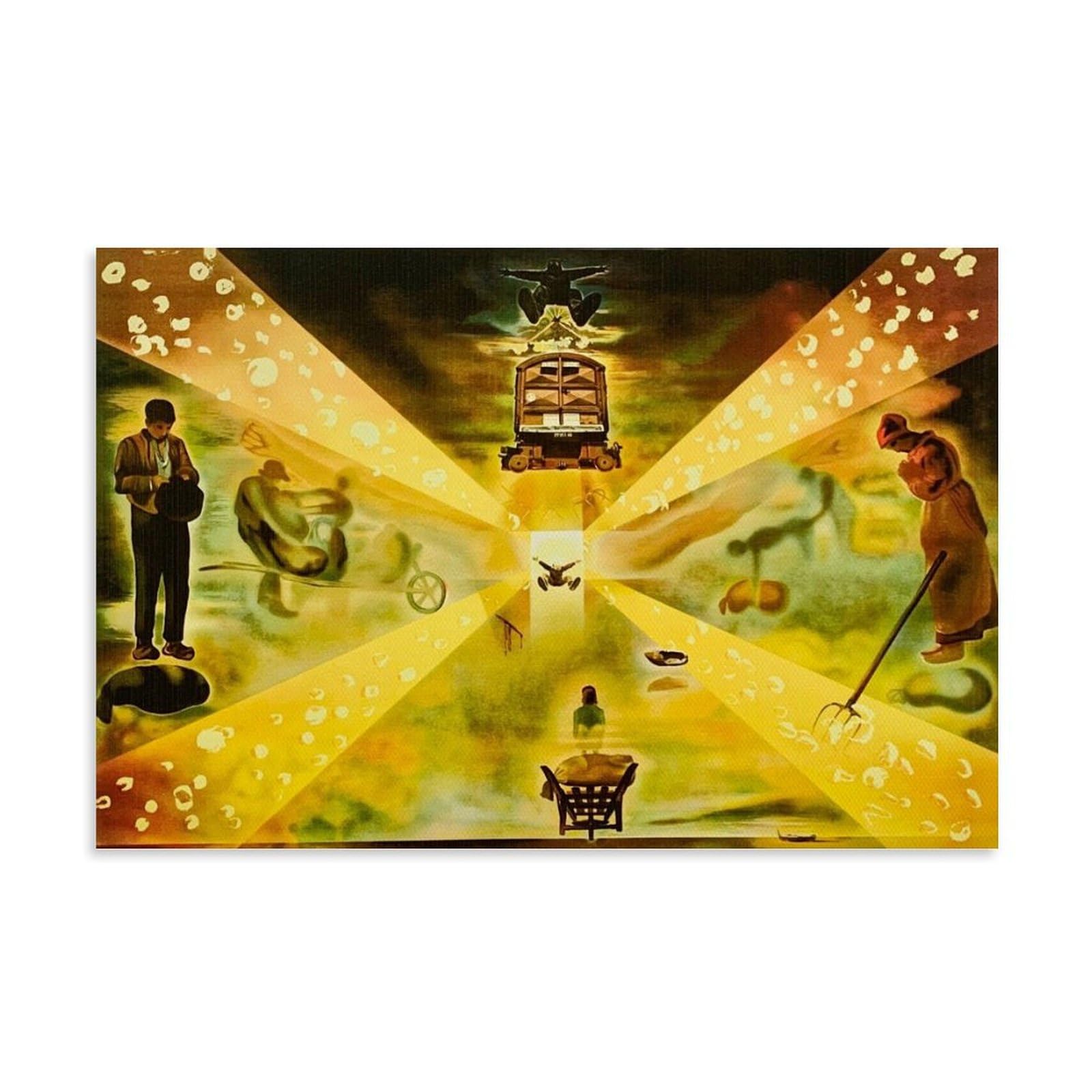 HBEOOP Salvador Dali Famous Paint (The Railway Station at Perpignan) Print Poster Decorative Painting Canvas Wall Art Living Rooms Bedroom Painting 24x36inch(60x90cm)