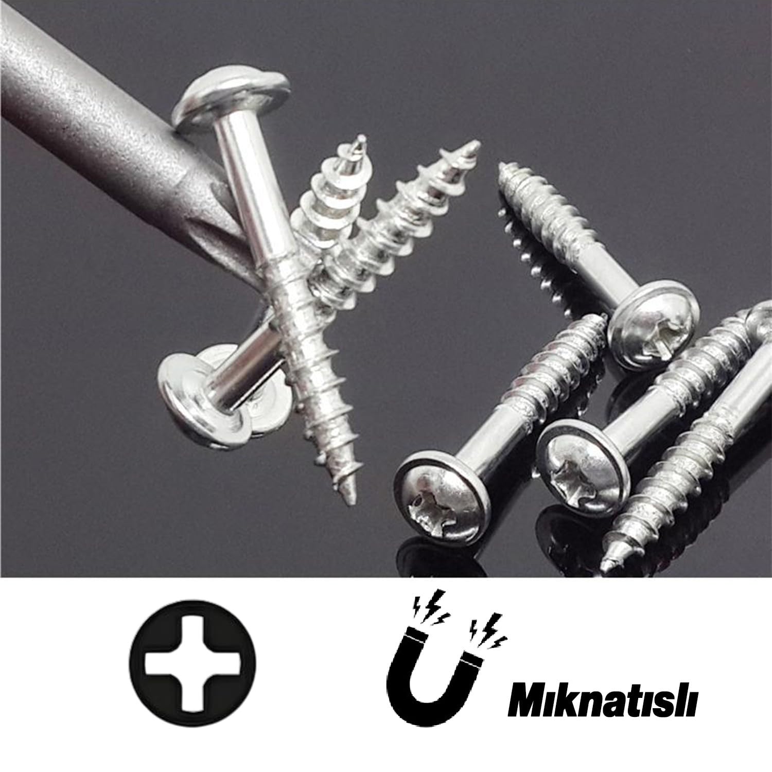 Mıknatıslı Yıldız PH2 Bits Uç 100 mm 10'lu Set Kutulu Manyetik 1/4 Matkap Ucu 10 cm Uzunluk