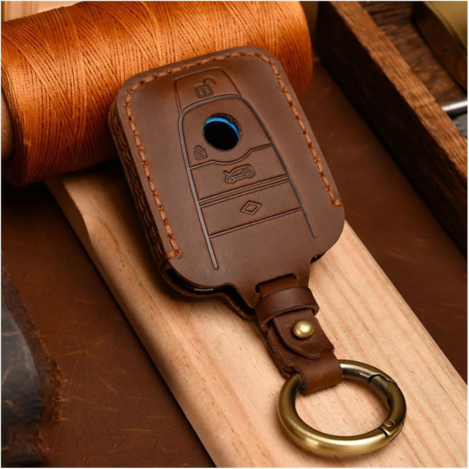 Car Key Cover Leather Remote Car Key Cover Shell Compatible with BMW I3 I8 2014+ Protect Your Key In(STYLE 1)