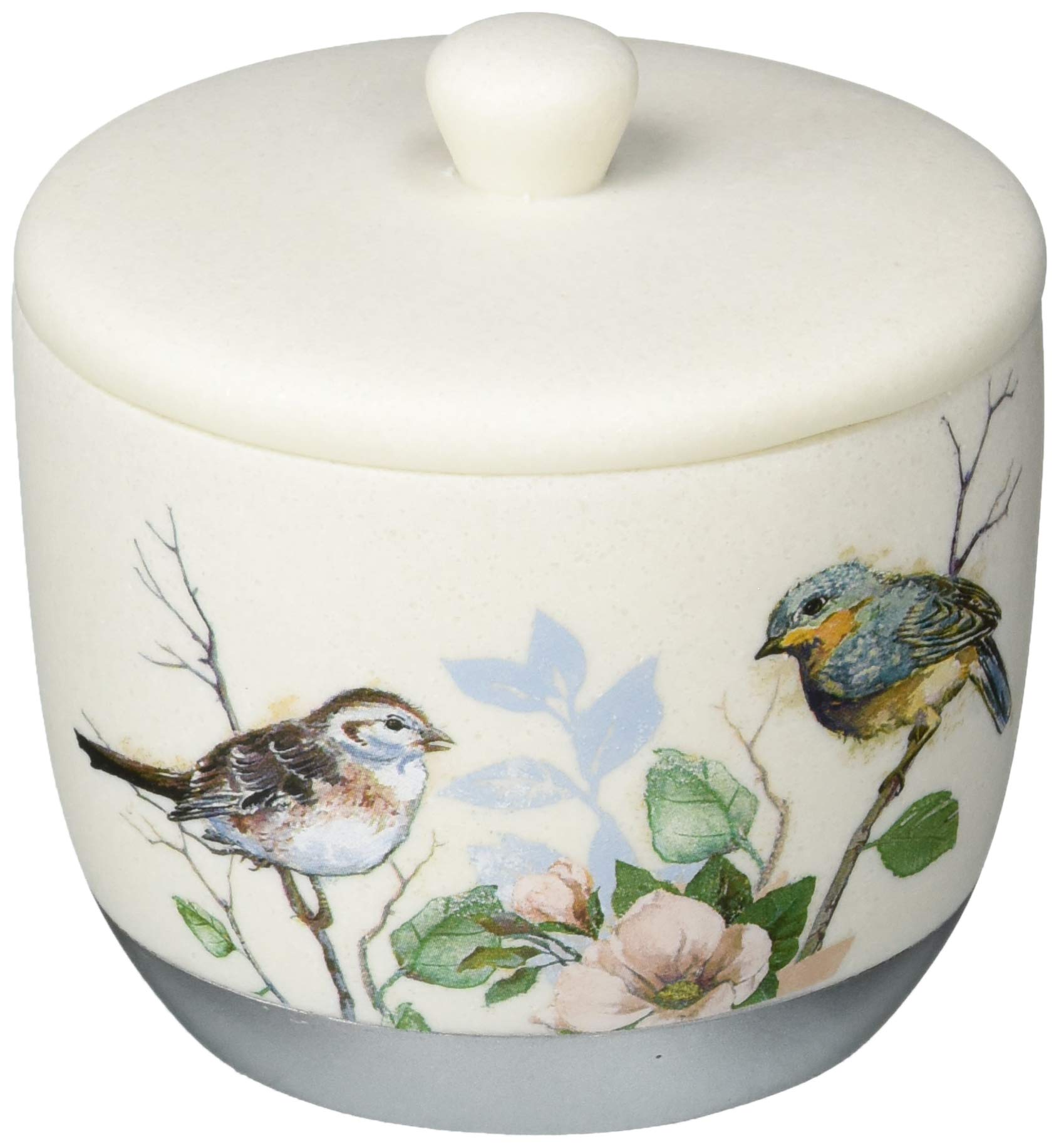 Avanti Linens - Covered Jar, Countertop Organizer, Bird Design Home Decor (Love Nest Collection)