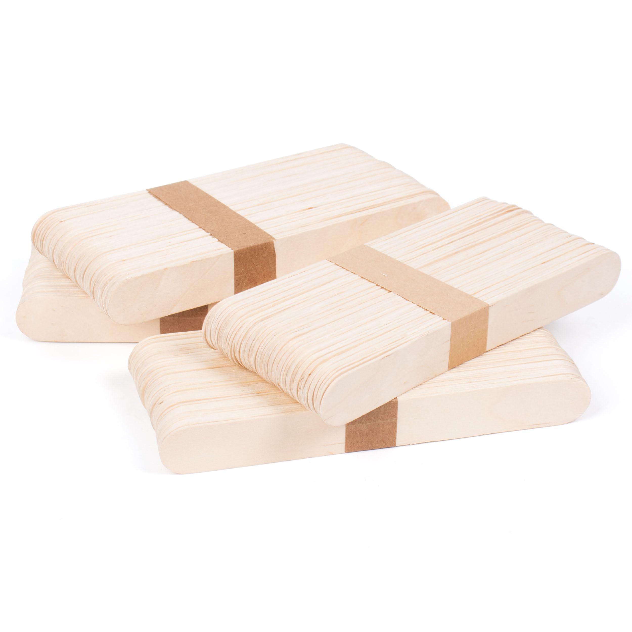 250 Stück Jumbo Bastelstäbchen Aus Birkenholz – 20 Cm Lang, Für Handarbeit, Wachsen, Haarentfernung & DIY