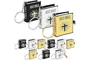 Miniature Real Bible Key Chains, Perfect for Church Souvenirs or Gifts