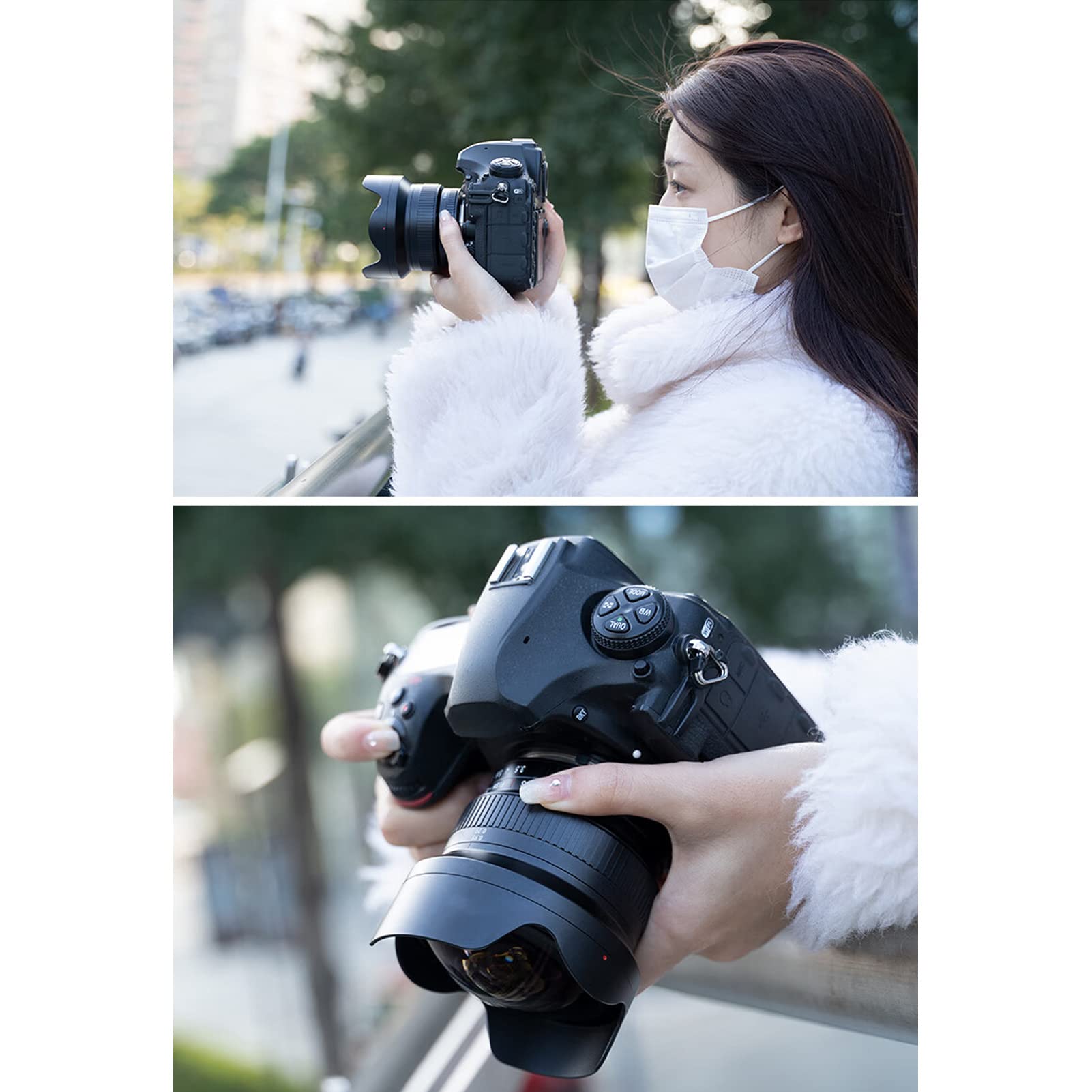 Obiettivo per Fotocamera DSLR F3.5 da 7,5 Mm, Sostituzione Dell'obiettivo Fisheye per Fotocamera in Vetro Ottico Ultra Grandangolare per 80D 77D