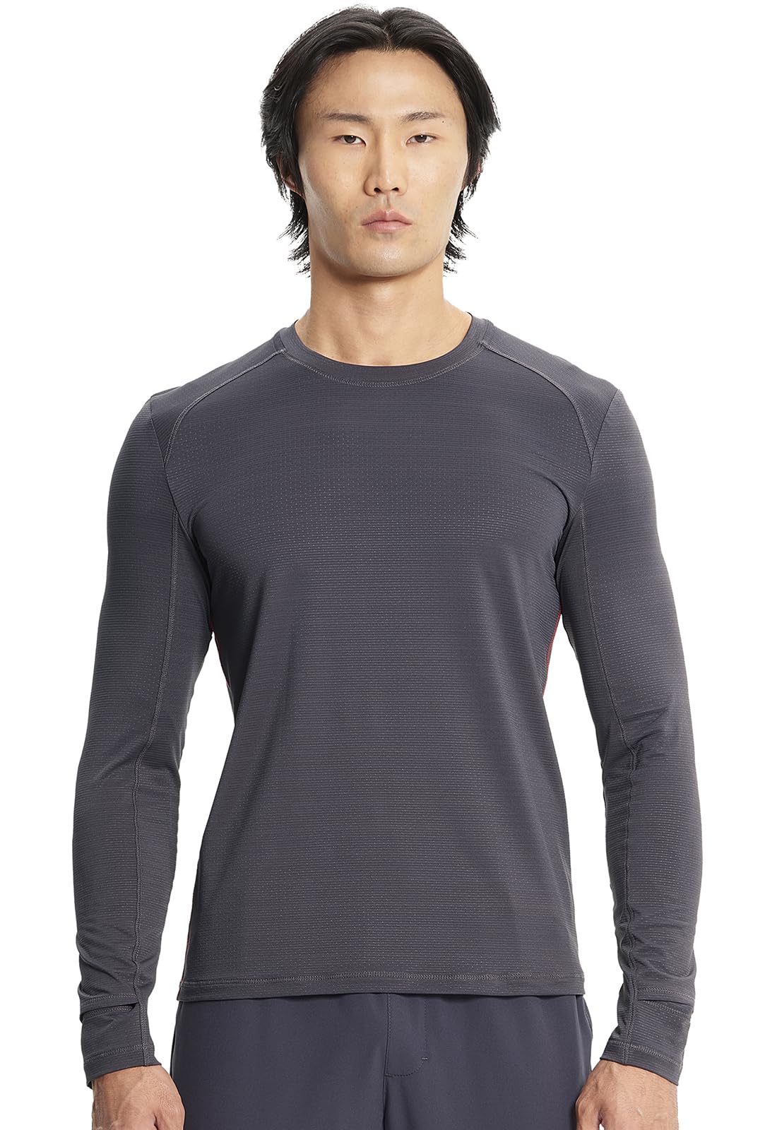 Cherokee Infinity Mens Long Sleeve Underscrub Top, Round Neck, Watch Slot Cuffs, Moisture Wicking 360 Stretch Fabric - IN608