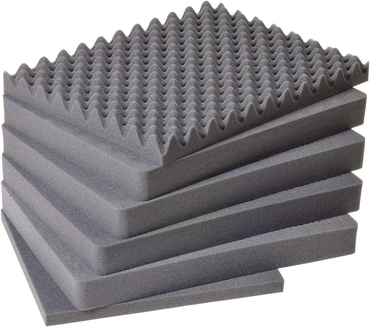Pelican Color Case Pelican 1620 Complete Pluck Foam Set. 6 Piece Replacement Foam Set - Includes 4 Middle Pluck Pieces., Grey, 1620-Pluck-6