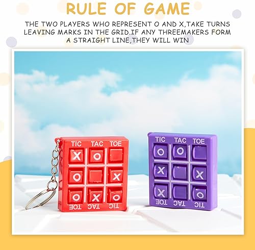 Miniatura 3 de Hicarer Juego de 16 piezas de Tic Tac Toe para fiesta de San Valentín, bolsa de regalo, relleno de calcetines para niños de 8 a 12 años, llavero,