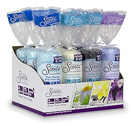 Color Scents Small Trash Bags - 4 Gallon, 840 Total Bags (12 Packs of 70 Count), Twist Tie - Multi-color Bags in Calming Collection Scent