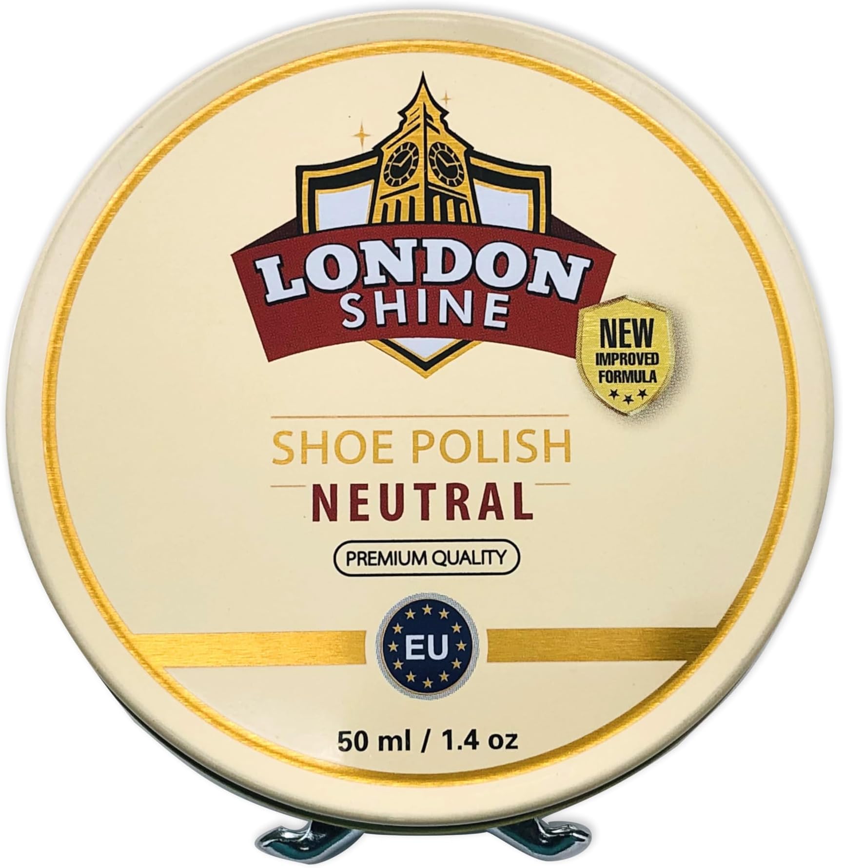 – Premium Wax Shoe Polish - Neutral Color 50ml (1.70 oz) For High-Gloss Shoe Shine, (For All Color Leather Shoes, Boots & Accessories)