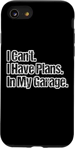 Miniatura 16 de Funda para iPhone 12 mini con diseño de chico de coche, con texto en inglés "I Can't I Have Planans In My Garage