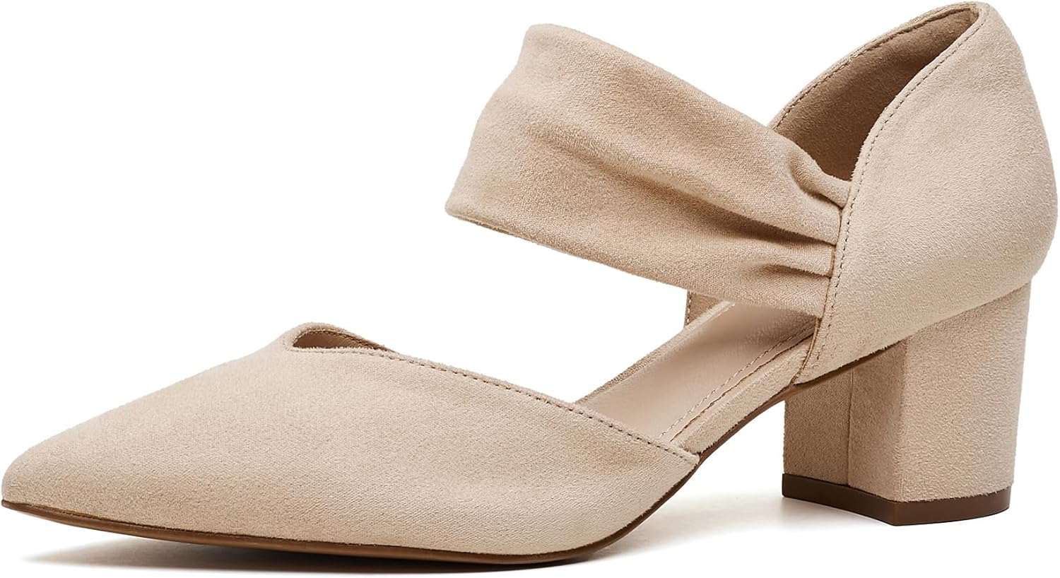 Women's Pumps Closed Toe Low Chunky Heels Dress Shoes for Women Comfortable Dressy Party Wedding Bridal Shoes