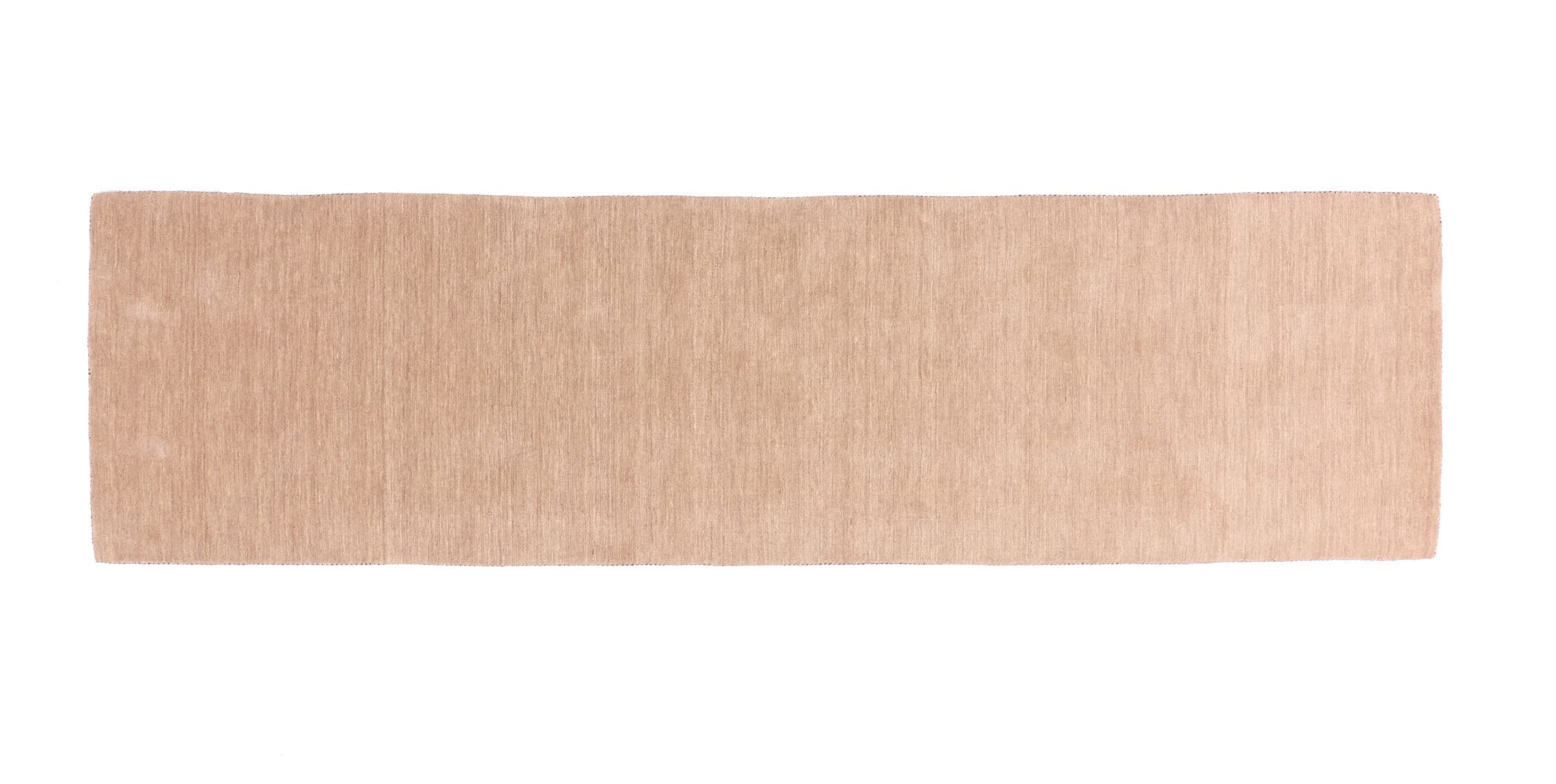 Gabbeh Uni Tapis en laine tissé à la main Beige uni 80 x 200 cm