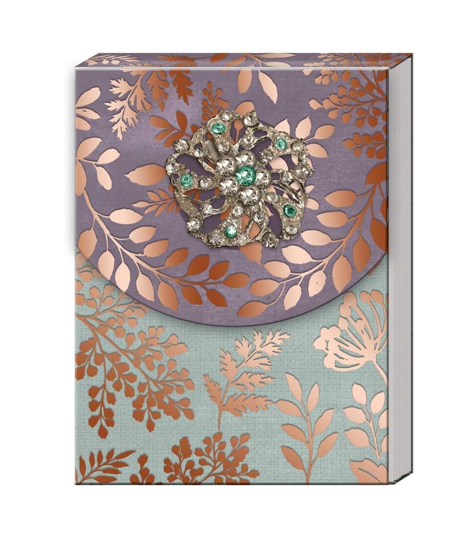 Punch Studio Flip-Top Notepad with 75 Sheets, 5" x 3.75", Copper Leaves