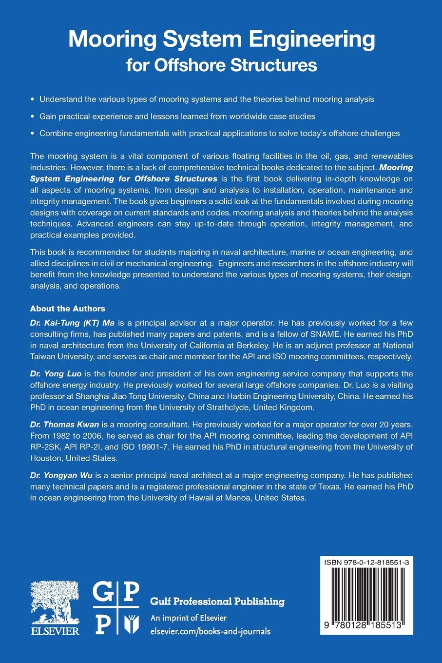 Mooring System Engineering for Offshore Structures