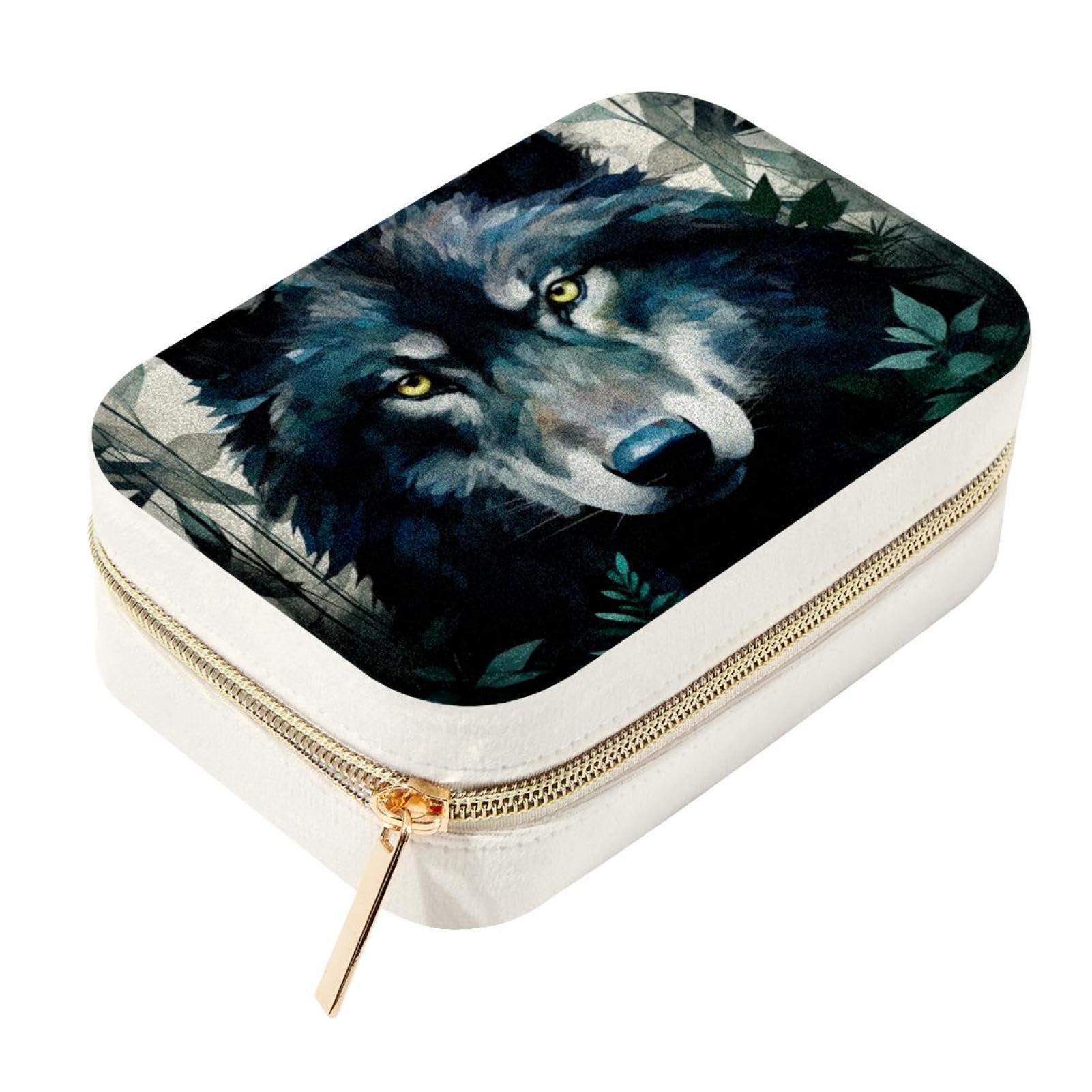 Boîte à bijoux loup magnifique en version spacieuse et finitions élégantes haut de gamme