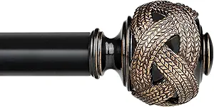 USFOOK 1 inch curtain rod set, 72-144 in telescoping