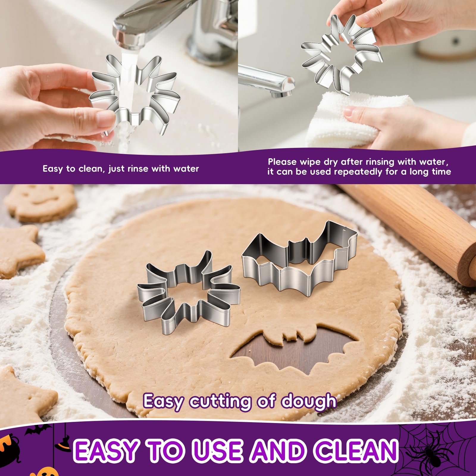 Lot De 4 Emporte-pièces Citrouilles D'Halloween | Biscuits Fourrés | Idée Cadeau Pâtisserie Créative | Recette Facile Disponible - France