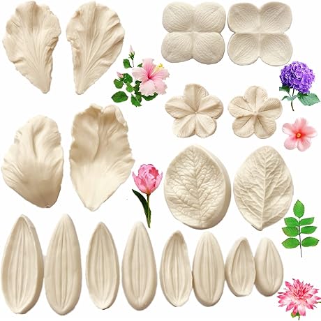 6set Gum Paste Flower Silicone Mold - Fondant Flower Sugar Art Mold...