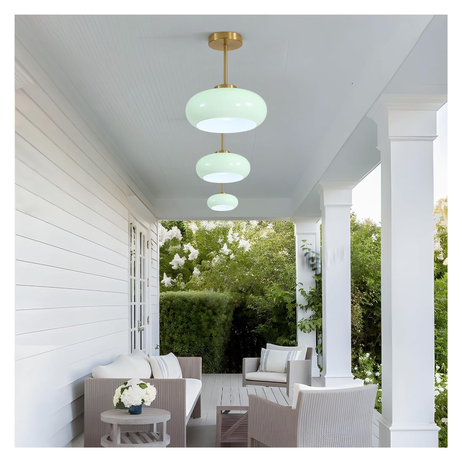 JingNian Nowoczesna lampa sufitowa 28 cm, półwbudowana lampa z kloszem ze szkła mlecznego, idealna do kuchni, przedpokoju, łazienki i jadalni (H)