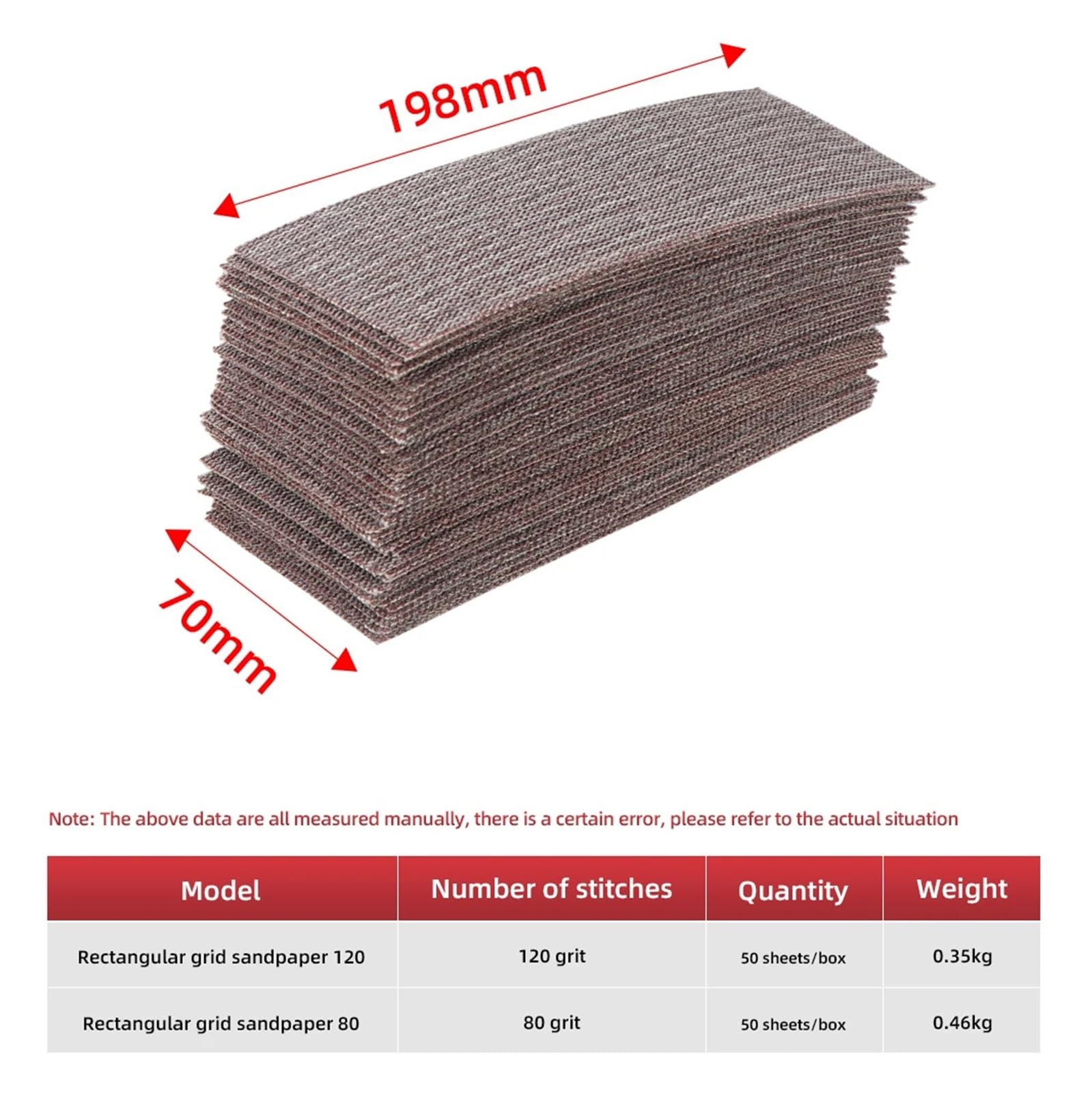 Disque Abrasif Maille 20/50pcs 198 * 70MM disques de ponçage en maille de filet de papier de verre