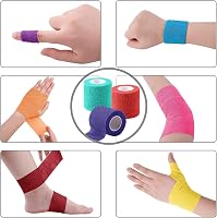 Annhao Öntapadó Rugalmas Kötszer 12 Tekercs - 5cm x 4.5m Sport Bandázs Kézre, Lábra, Térdre - Légáteresztő Elasztikus Fásli 12 Színben 5