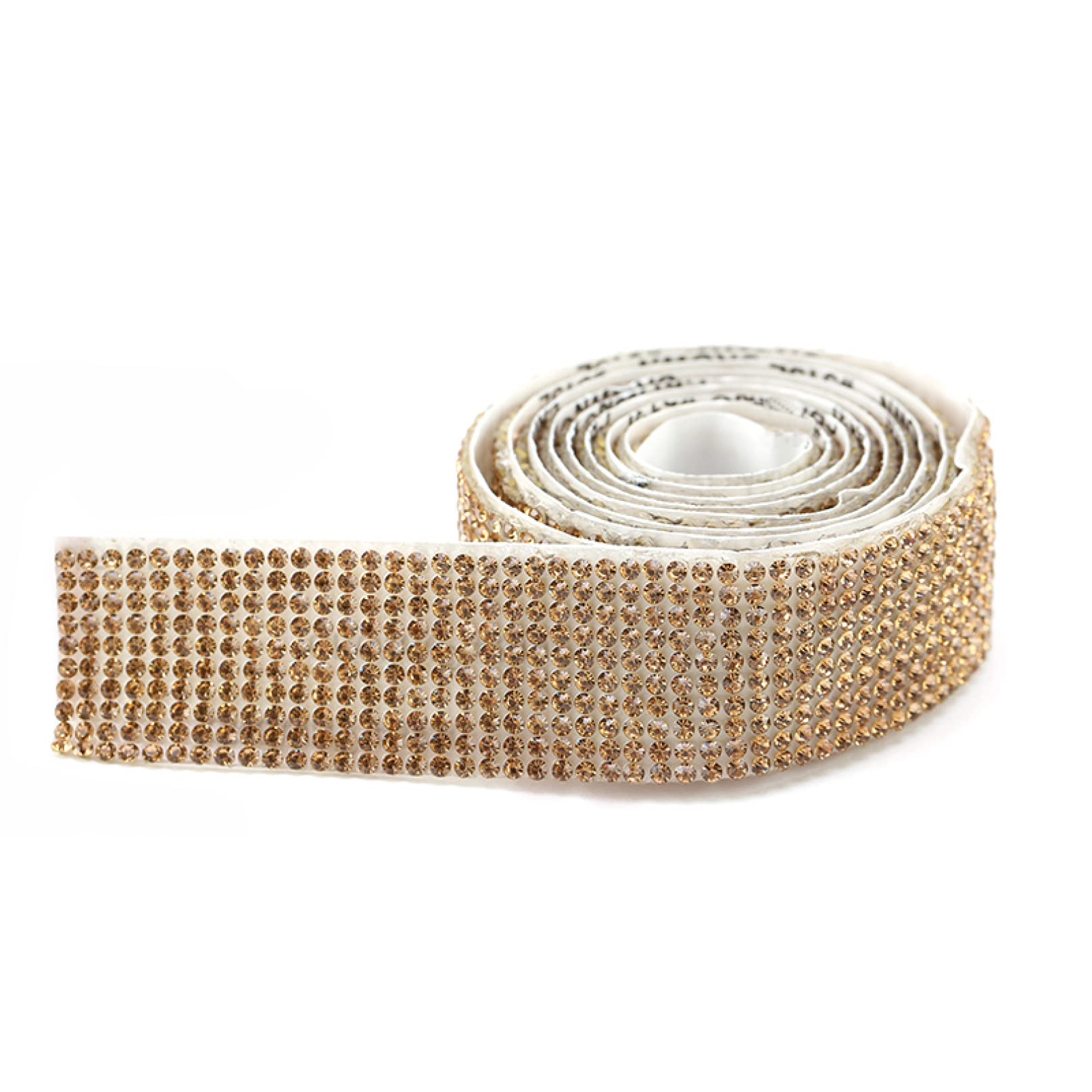 ACiyD Yard Strass Trim Selbstklebend Glitzer Kristall Band Band Kette DIY Strass Band Trim für Auto Telefon Dekorationen (Color : 27mm Crystal Yellow, Size : 1 Yard) (14mm Crystal Clear 1 Yard)