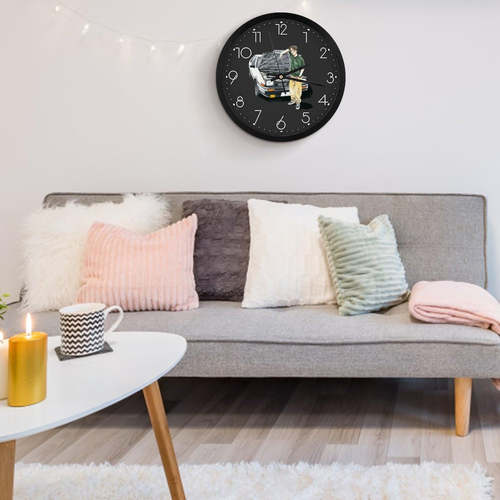 Amazon.co.jp: 掛け時計 頭文字d イニシャル D 藤原拓海 壁掛け時計