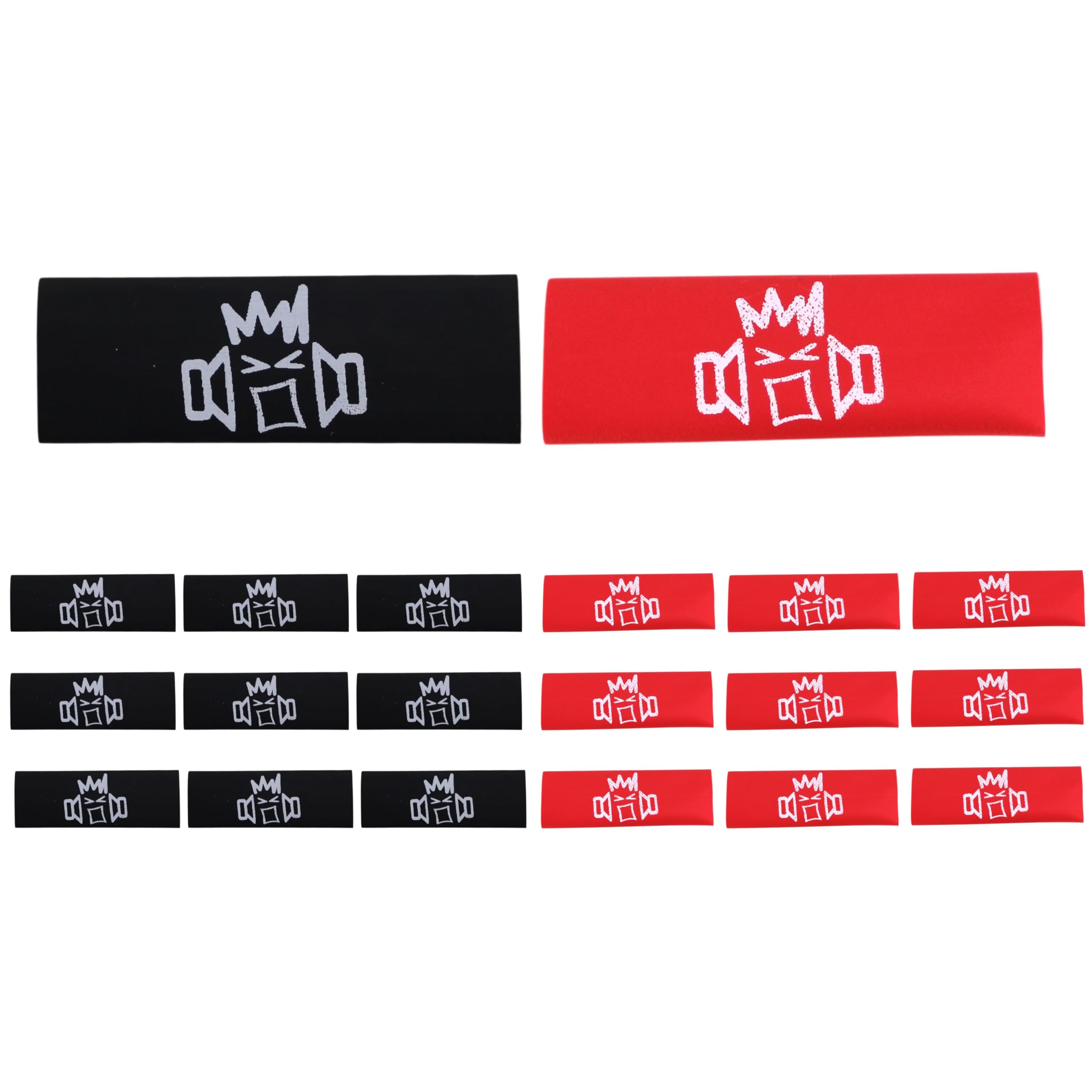 B2 Audio 20 Pack of 4 Gauge Red & Black Heat Shrink with B2 Riot Guy Logo