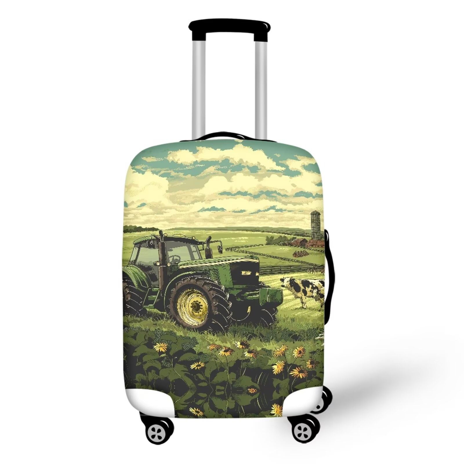 FOR U DESIGNS Carry on Luggage Cover Protector Fabric Stretchy Luggage Case Cover Fit for 18-21 Inch Luggage Suitcase Cover Tractor Print Universal