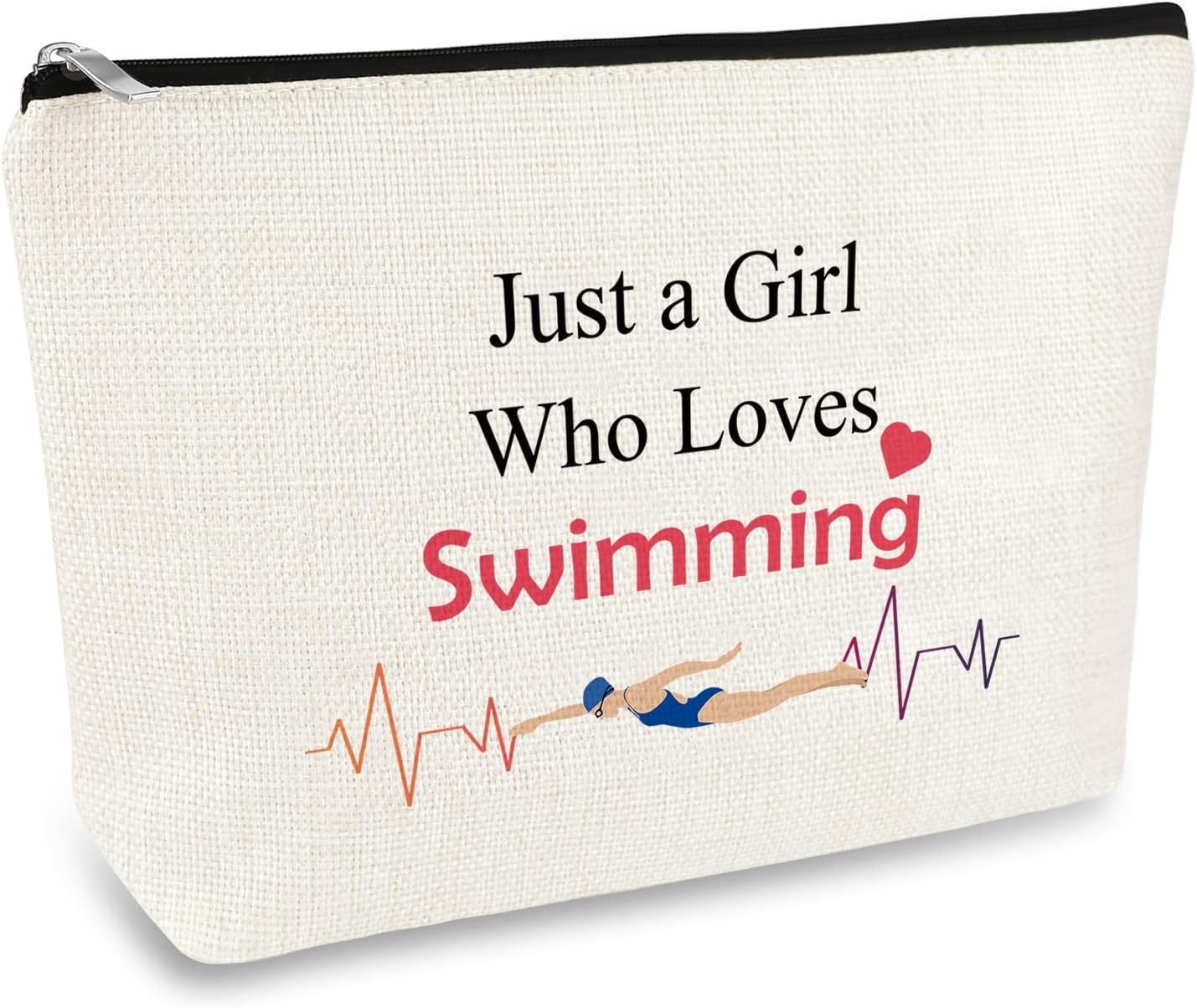 Girl Swimmer Gifts Makeup Bag Swim Lover Gift Swimming Team Gift Cosmetic Bags Birthday Christmas Graduation Gifts for Girl Women Swimmer Swim Lover Daughter Friends Travel Toiletry Pouch