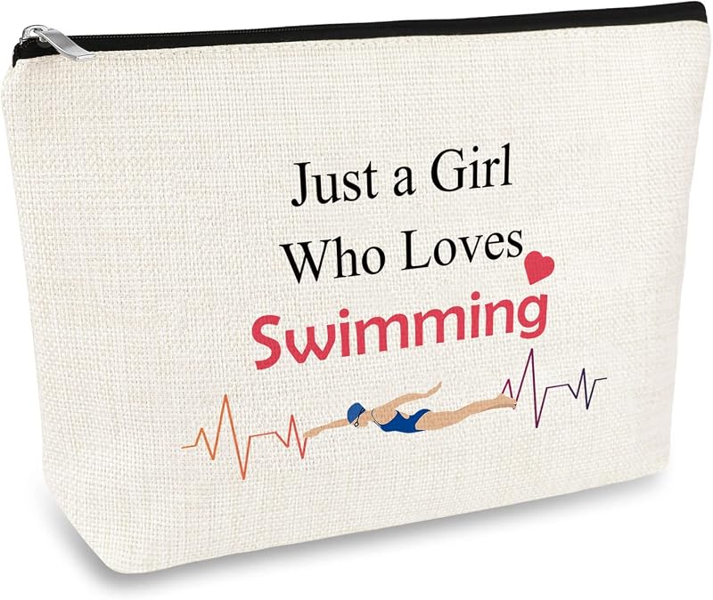 Necessaire de maquiagem Mikela com estampa Swimmer 887_NO2 e zíper, 1 unidade