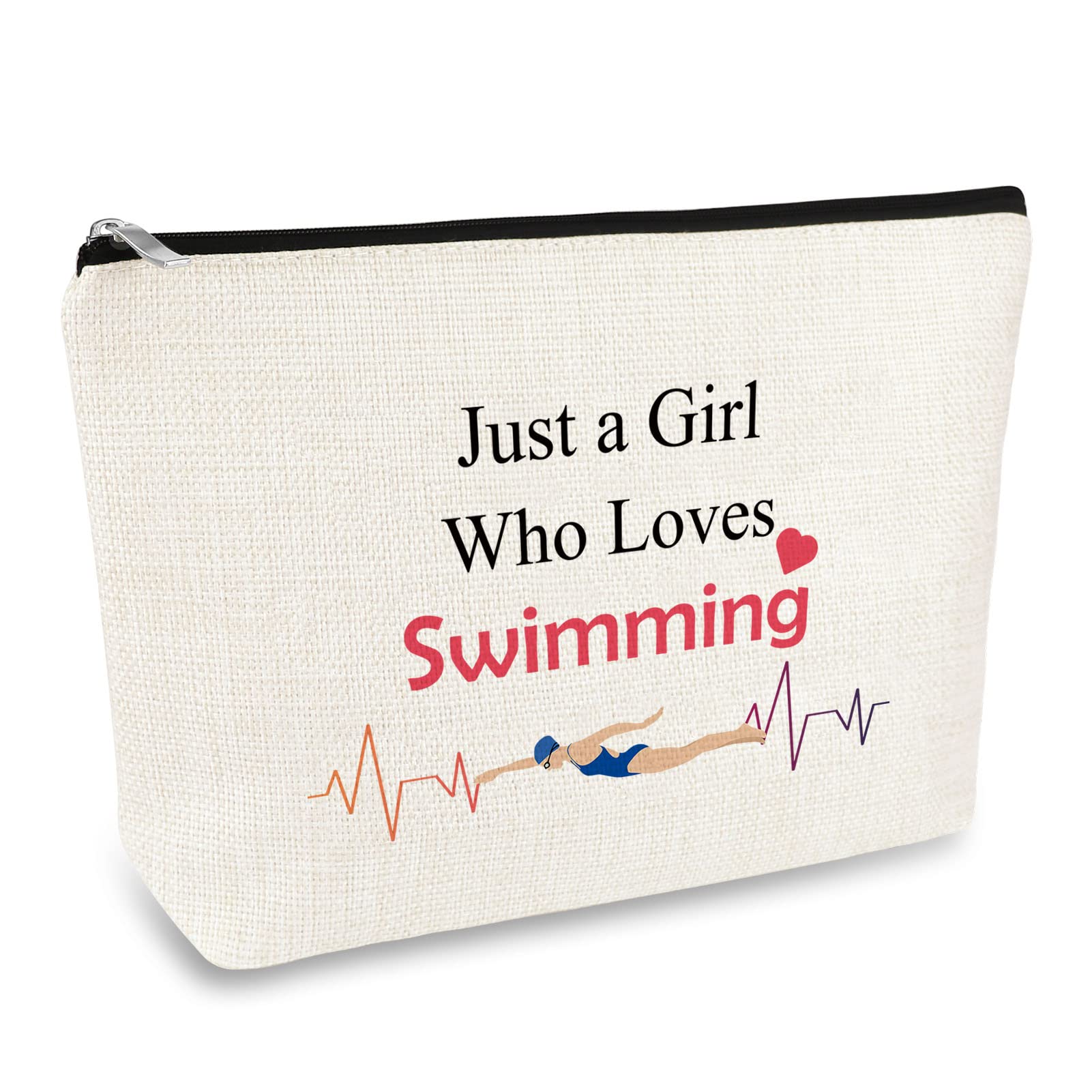 Girl Swimmer Gifts Makeup Bag Swim Lover Gift Swimming Team Gift Cosmetic Bags Birthday Christmas Graduation Gifts for Girl Women Swimmer Swim Lover Daughter Friends Travel Toiletry Pouch