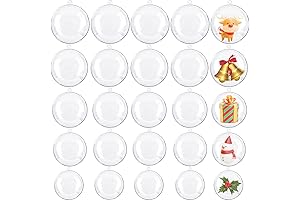 25 Pack Clear Plastic Acrylic Fillable Balls for Holiday Decoration