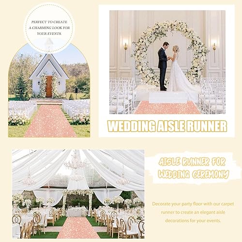 Miniatura 10 de FUHSY Alfombra de pasillo púrpura para pasillo de boda, camino para ceremonia de boda, 4 x 30 pies, alfombra de terciopelo para fiesta, interior y