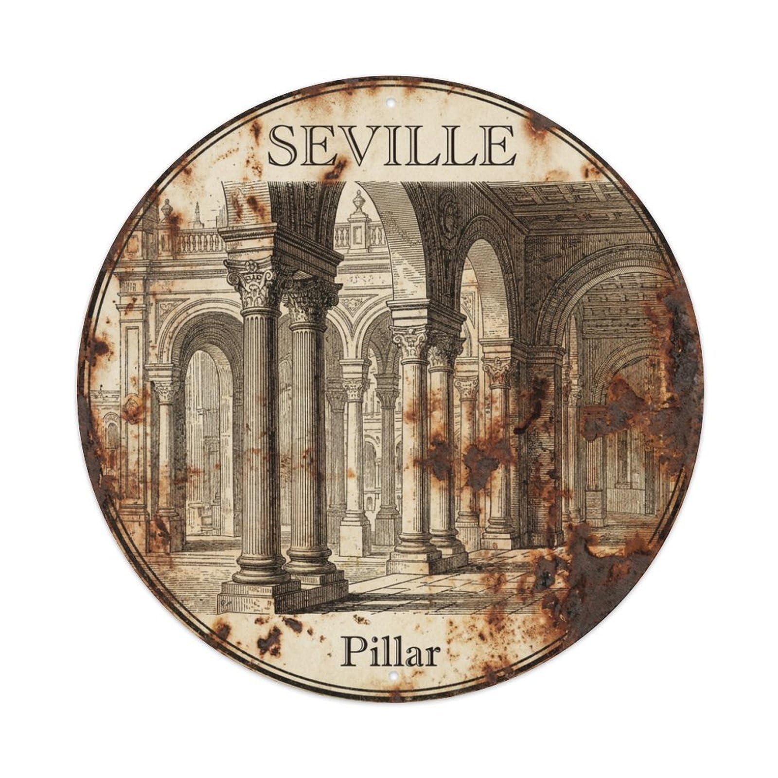 Metal Tin Sign Vintage Travel Seville Spain