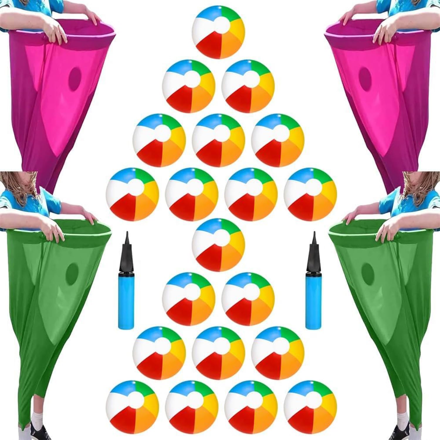 Granny Pants Partyspiel Set,Riesen Gartenspielzeug,HüPfbäLle Mit Luftpumpe | Das Ultimative Wurfspiel FüR Den Garten,Perfekt Familienfeiern,Karneval,Ostern Und Grillpartys