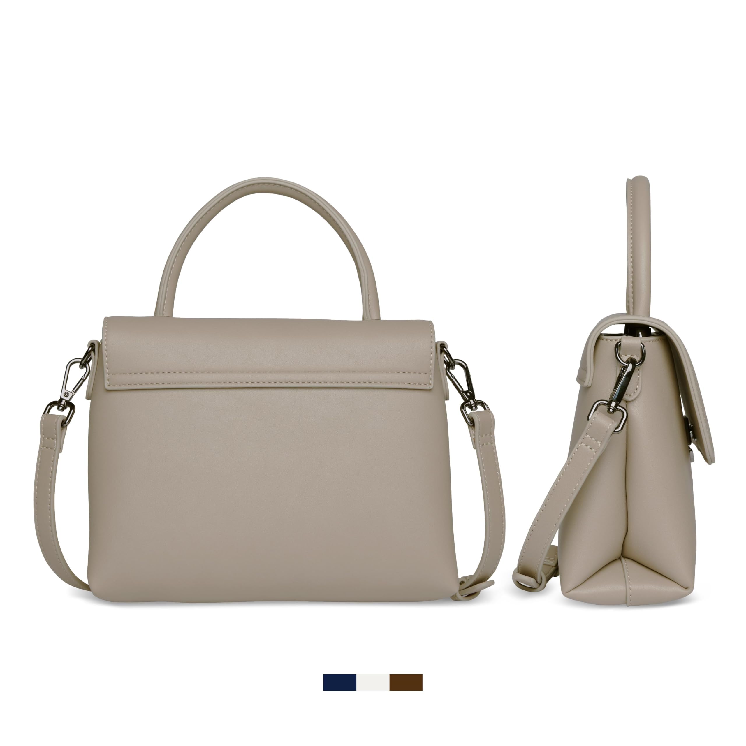bugatti Almata Handtasche 2-in-1 mit extra Kosmetiketui, Damen-Tasche aus Kunstleder