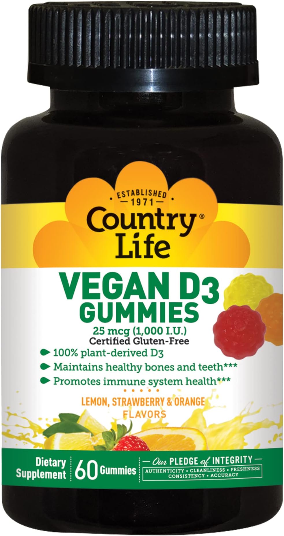 COUNTRY LIFE Vegan D3 Gummies, 60 Count